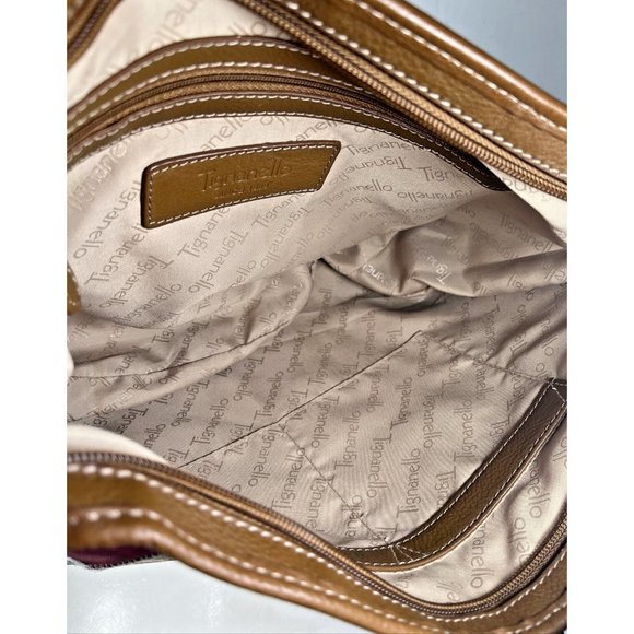 Tignanello Multi Color Suede Patchwork and Brown Leather Shoulder Bag - Picture 3 of 16